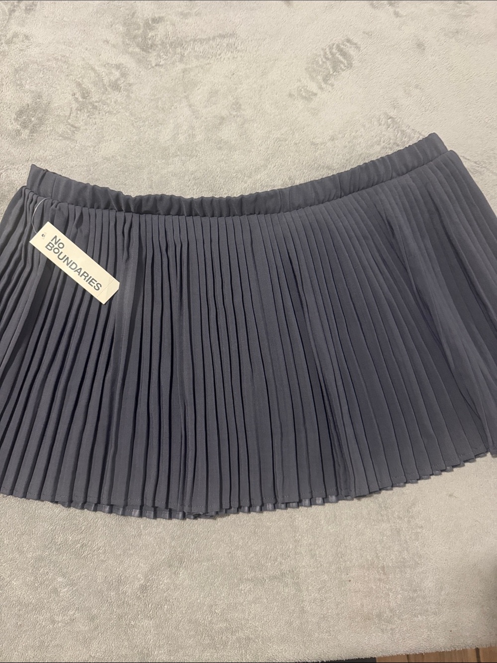 No Boundaries Pleated Mini Skirt - Charcoal